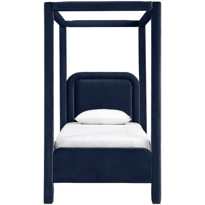 Salina Navy Velvet Upholstered Twin Bed