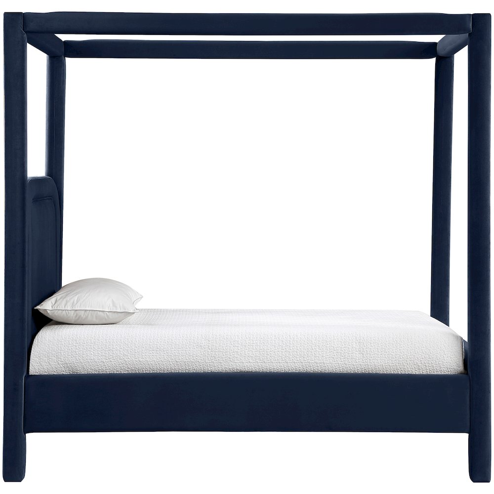 Salina Navy Velvet Upholstered Twin Bed