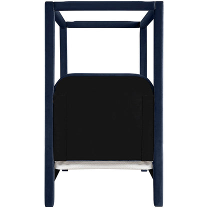 Salina Navy Velvet Upholstered Twin Bed
