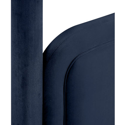 Salina Navy Velvet Upholstered Twin Bed