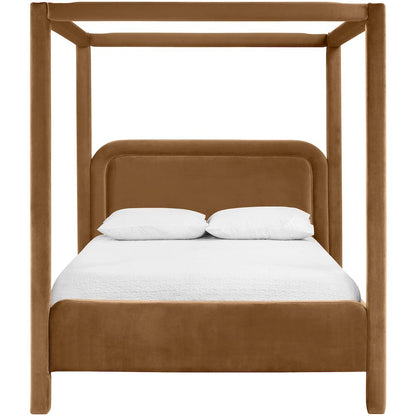 Salina Saddle Velvet Upholstered Full Bed