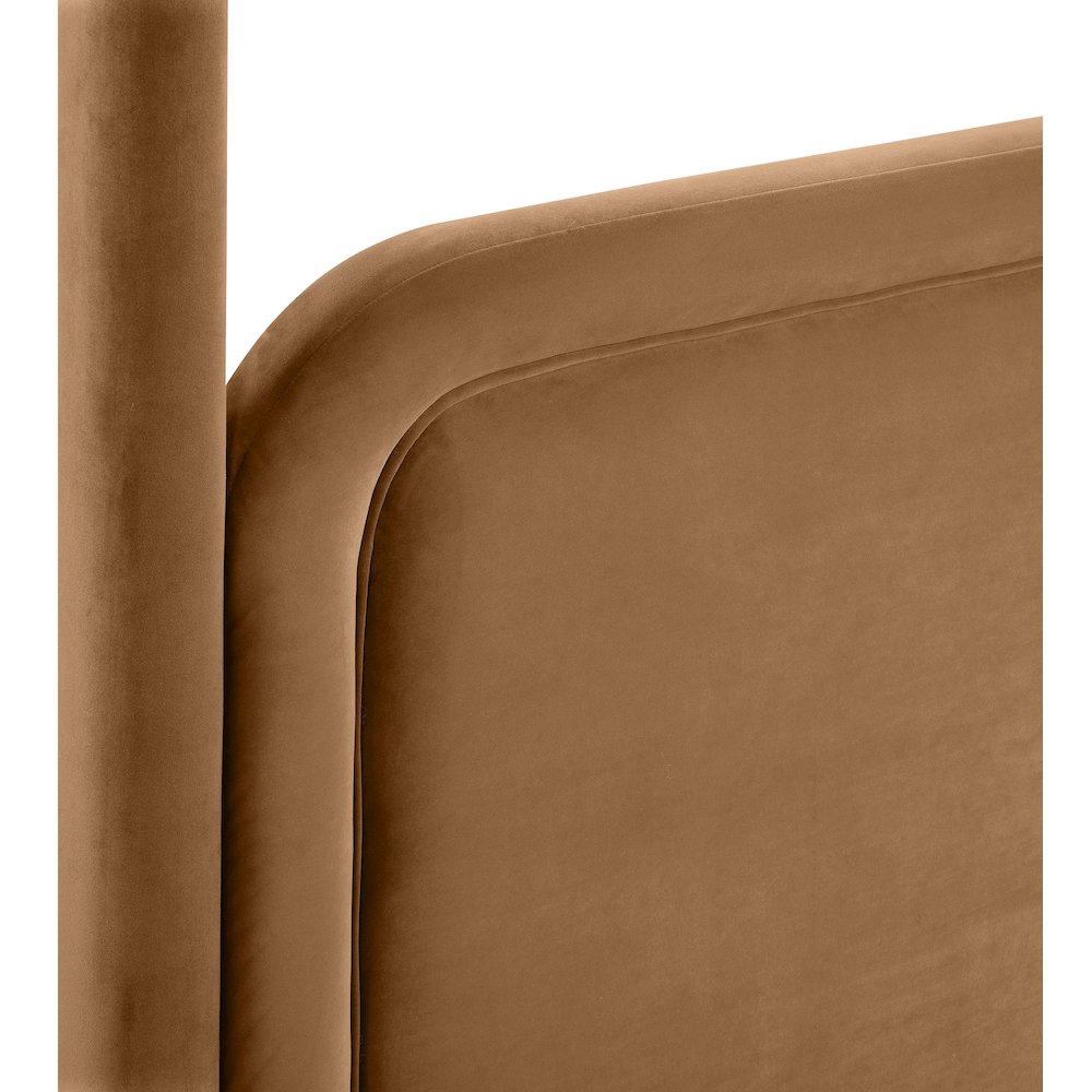 Salina Saddle Velvet Upholstered King Bed