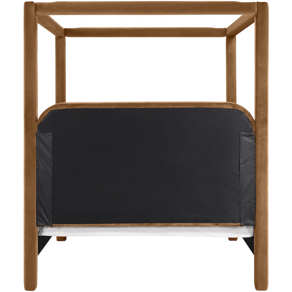 Salina Saddle Velvet Upholstered Queen Bed