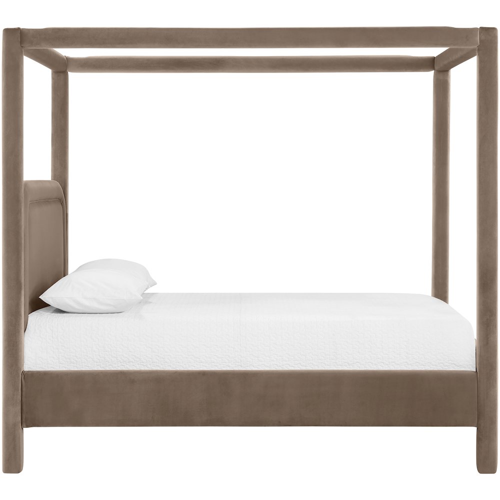 Salina Taupe Velvet Upholstered King Bed