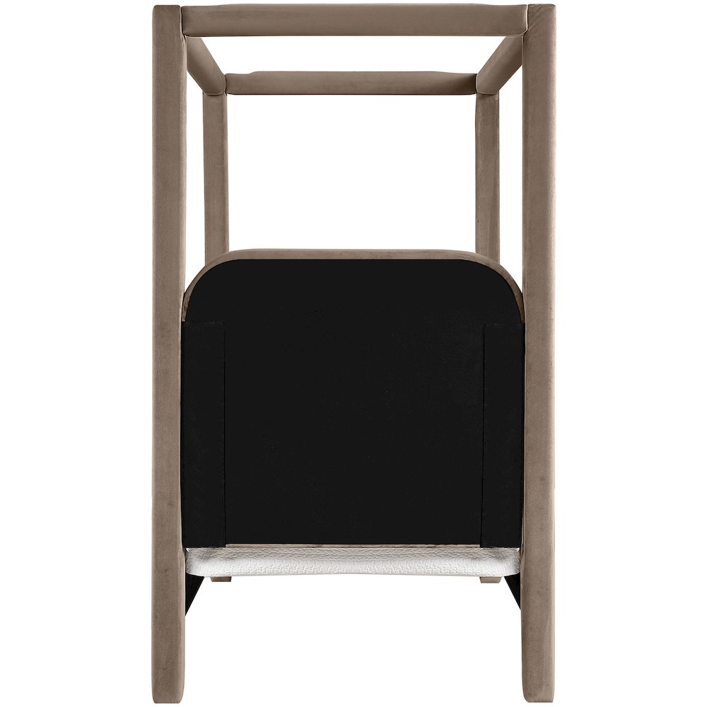 Salina Taupe Velvet Upholstered Twin Bed