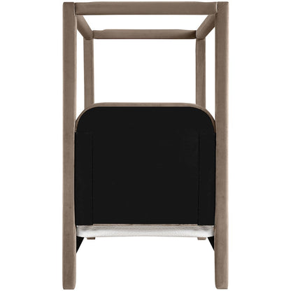 Salina Taupe Velvet Upholstered Twin Bed