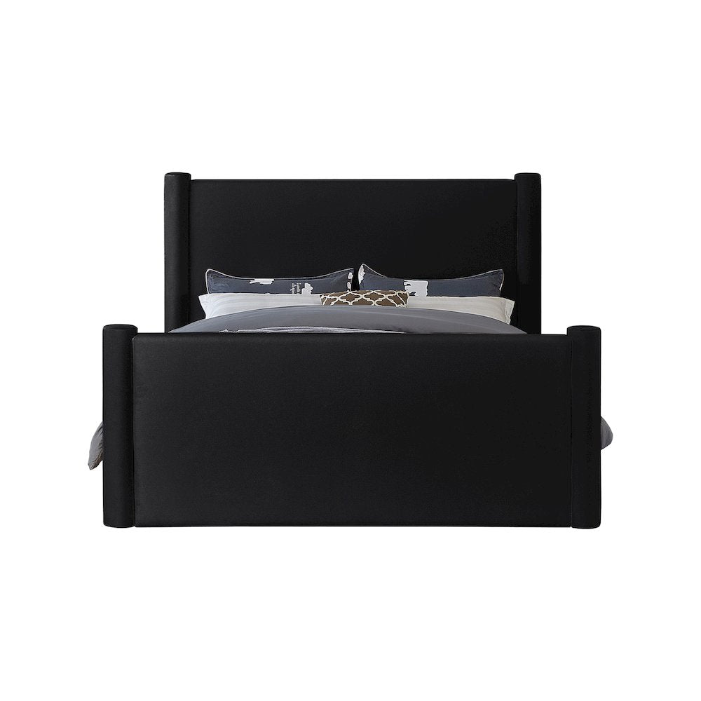 Elias Black Velvet Full Bed