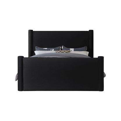 Elias Black Velvet Full Bed