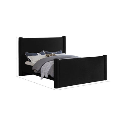 Elias Black Velvet Queen Bed