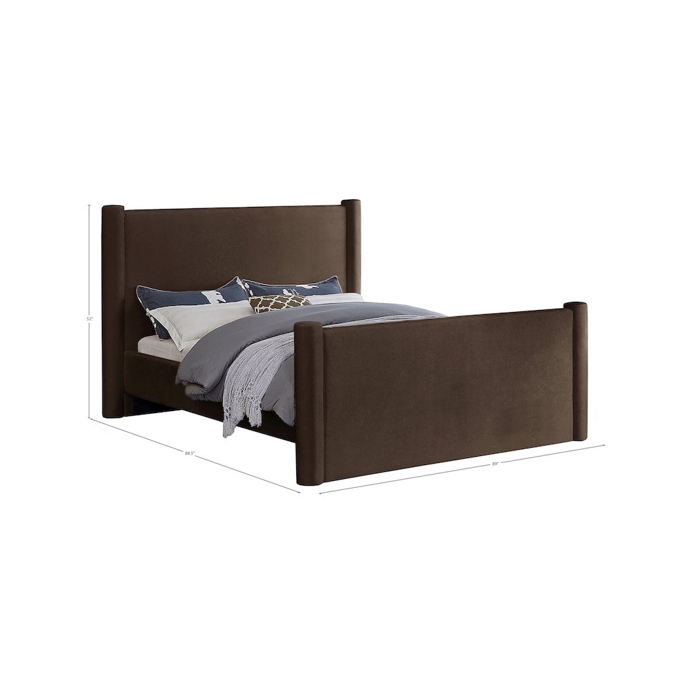 Elias Brown Velvet King Bed
