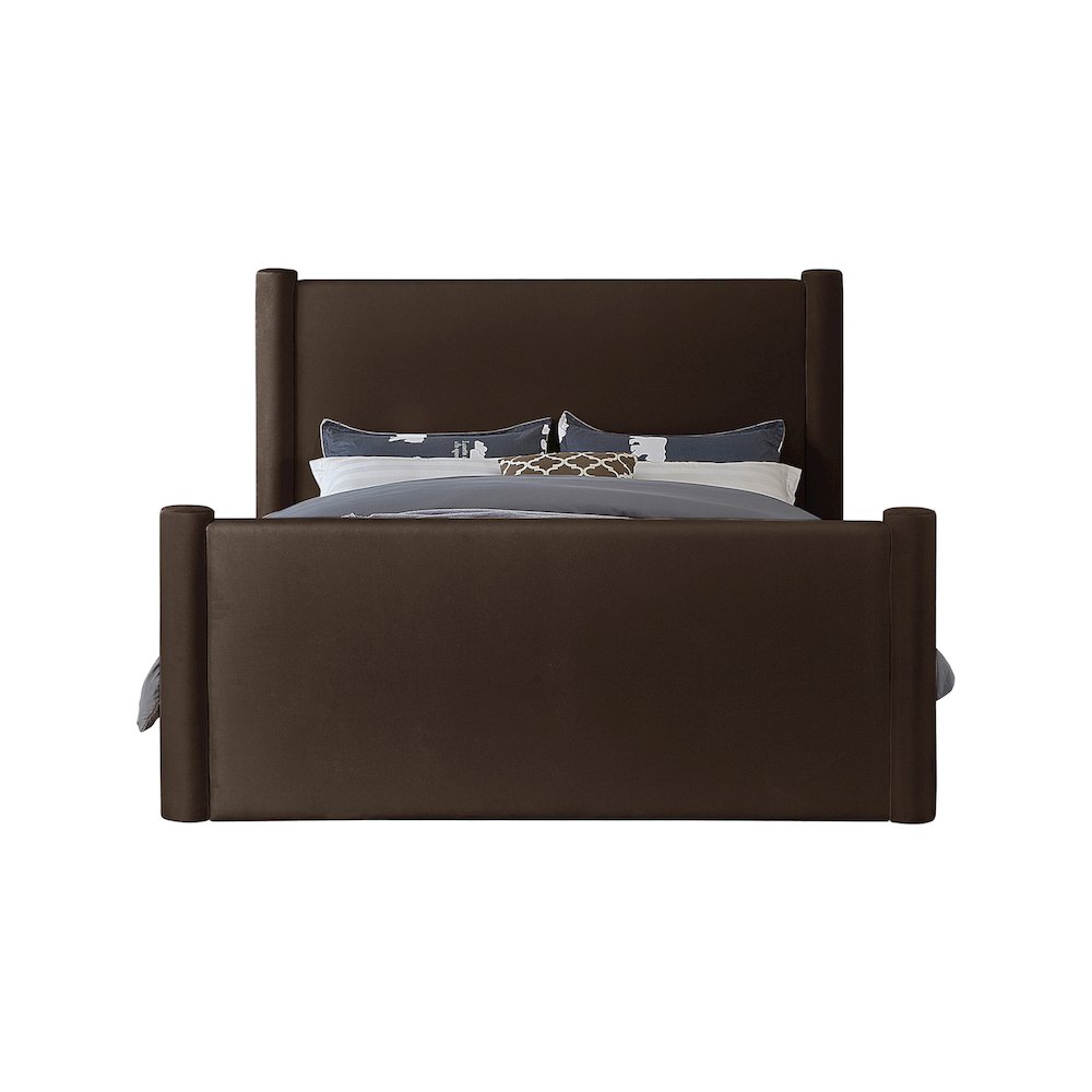 Elias Brown Velvet King Bed