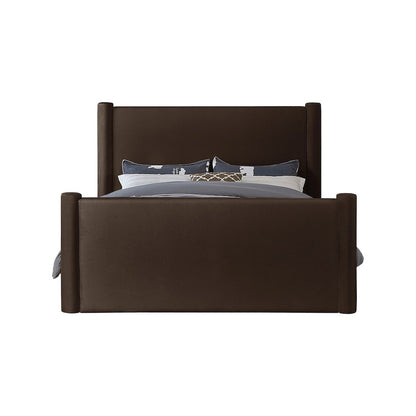 Elias Brown Velvet King Bed