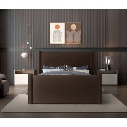 Elias Brown Velvet King Bed