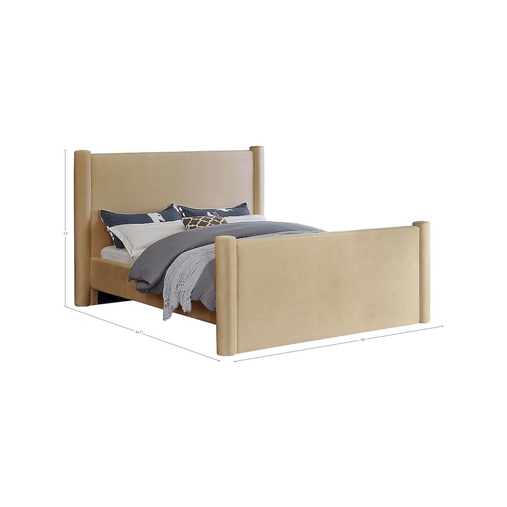 Elias Camel Velvet Full Bed