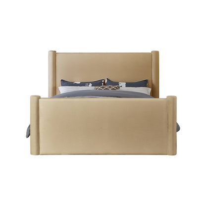 Elias Camel Velvet Full Bed