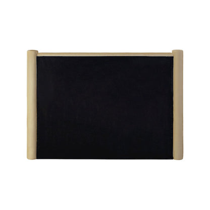 Elias Camel Velvet Queen Bed