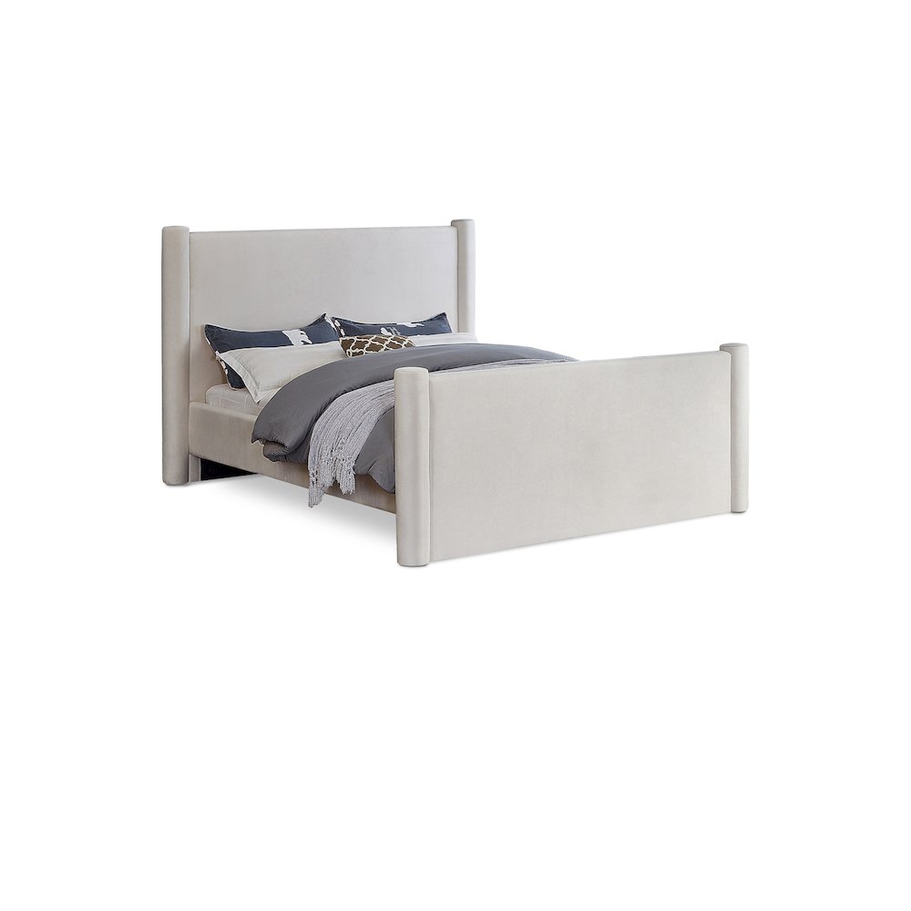Elias Cream Velvet Full Bed