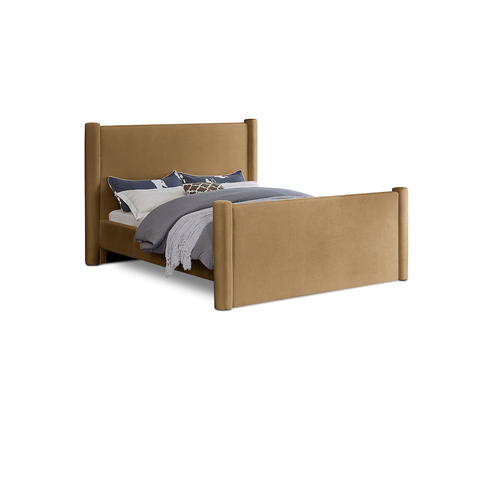 Elias Saddle Velvet King Bed