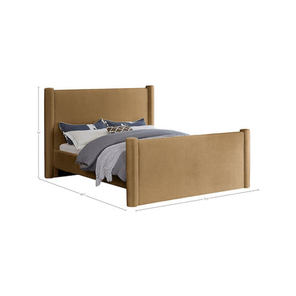 Elias Saddle Velvet Queen Bed