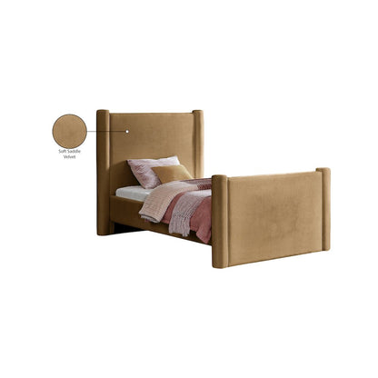 Elias Saddle Velvet Twin Bed