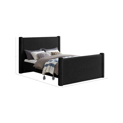 Elias Black Boucle Fabric King Bed