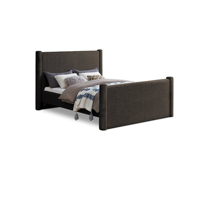 Elias Brown Boucle Fabric Queen Bed