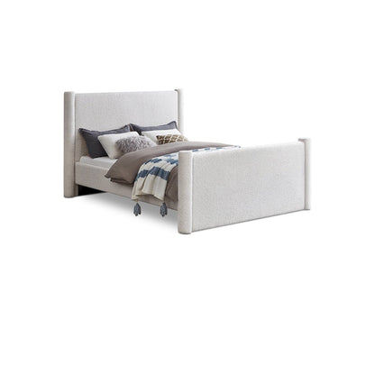 Elias Cream Boucle Fabric Queen Bed