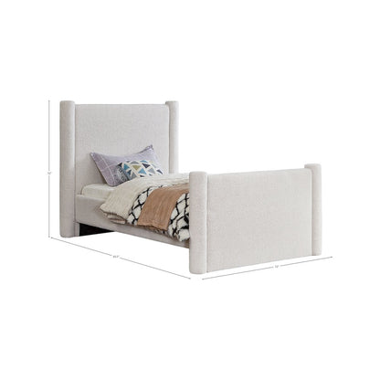 Elias Cream Boucle Fabric Twin Bed