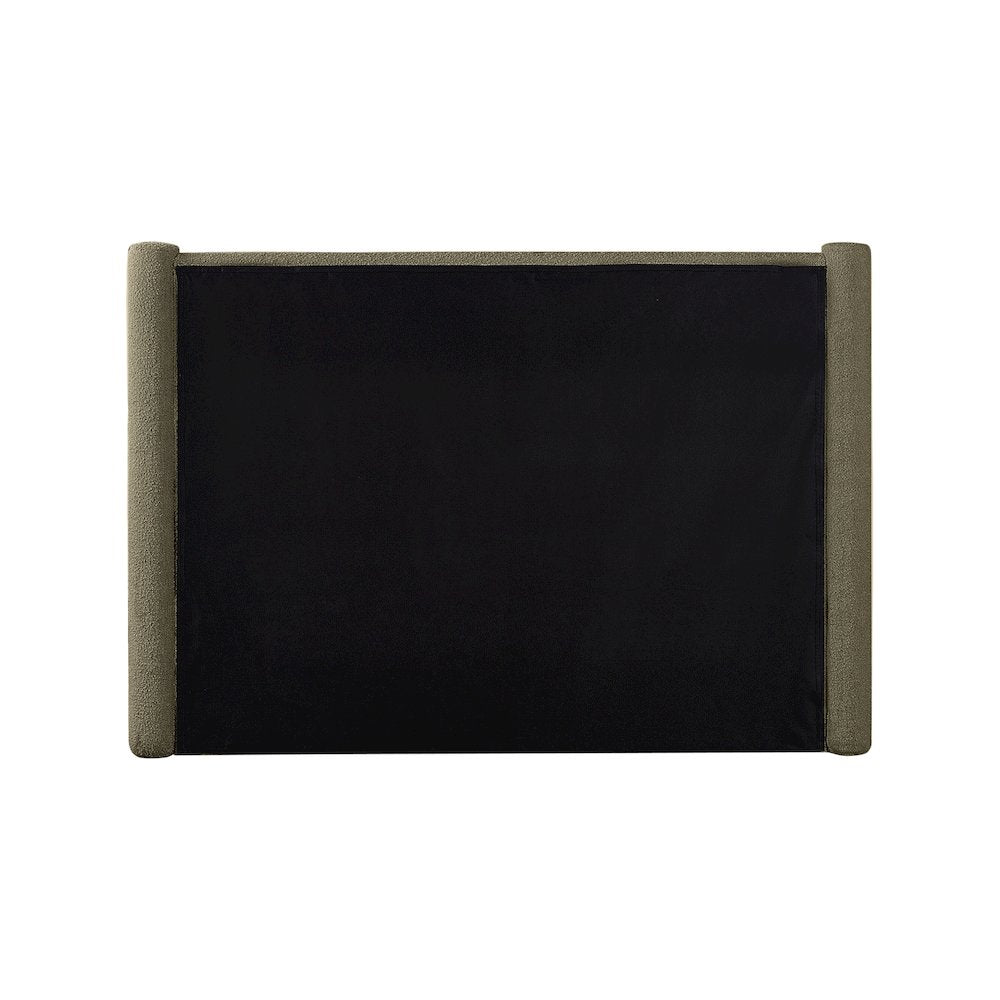 Elias Olive Green Boucle Fabric Full Bed