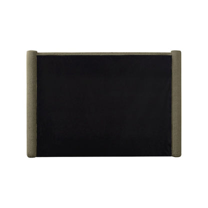 Elias Olive Green Boucle Fabric King Bed