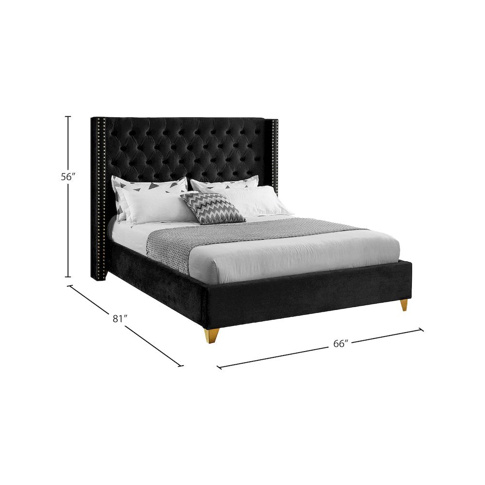Barolo Black Velvet Full Bed
