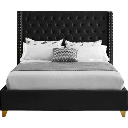 Barolo Black Velvet King Bed