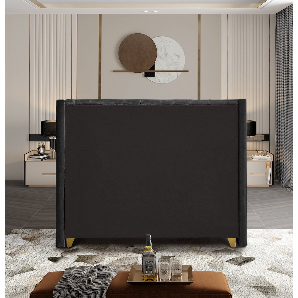 Barolo Black Velvet King Bed