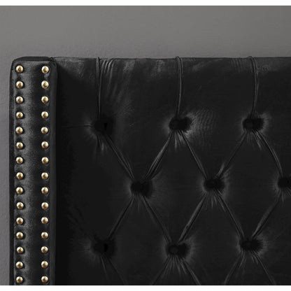 Barolo Black Velvet Queen Bed
