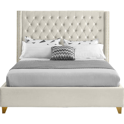 Barolo Cream Velvet Full Bed