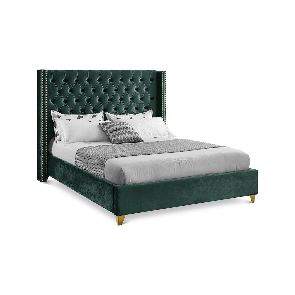 Barolo Green Velvet Full Bed