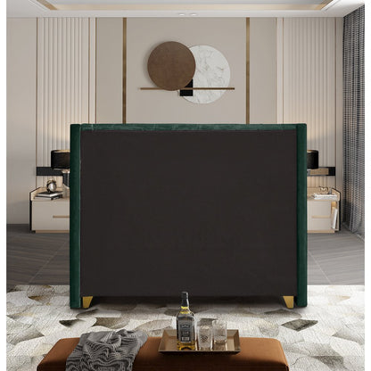 Barolo Green Velvet Queen Bed