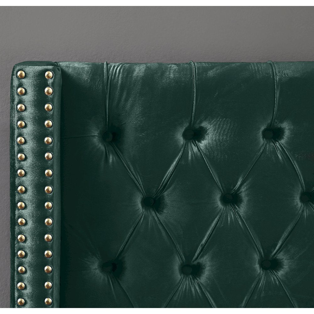 Barolo Green Velvet Twin Bed