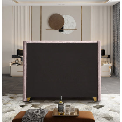 Barolo Pink Velvet King Bed