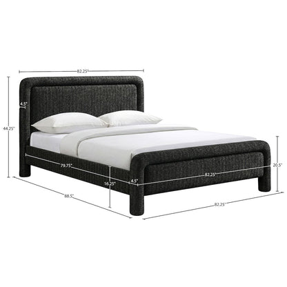 Baylor Black Fabric With Interwoven Chenille Upholstered King Bed