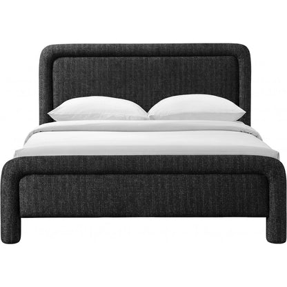 Baylor Black Fabric With Interwoven Chenille Upholstered Queen Bed