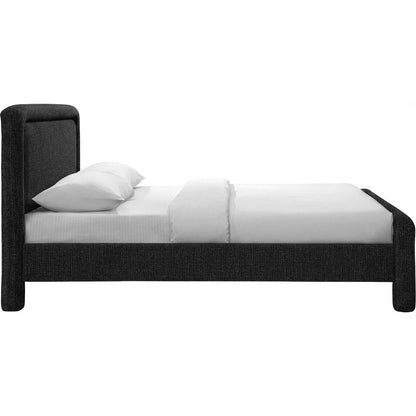 Baylor Black Fabric With Interwoven Chenille Upholstered Queen Bed