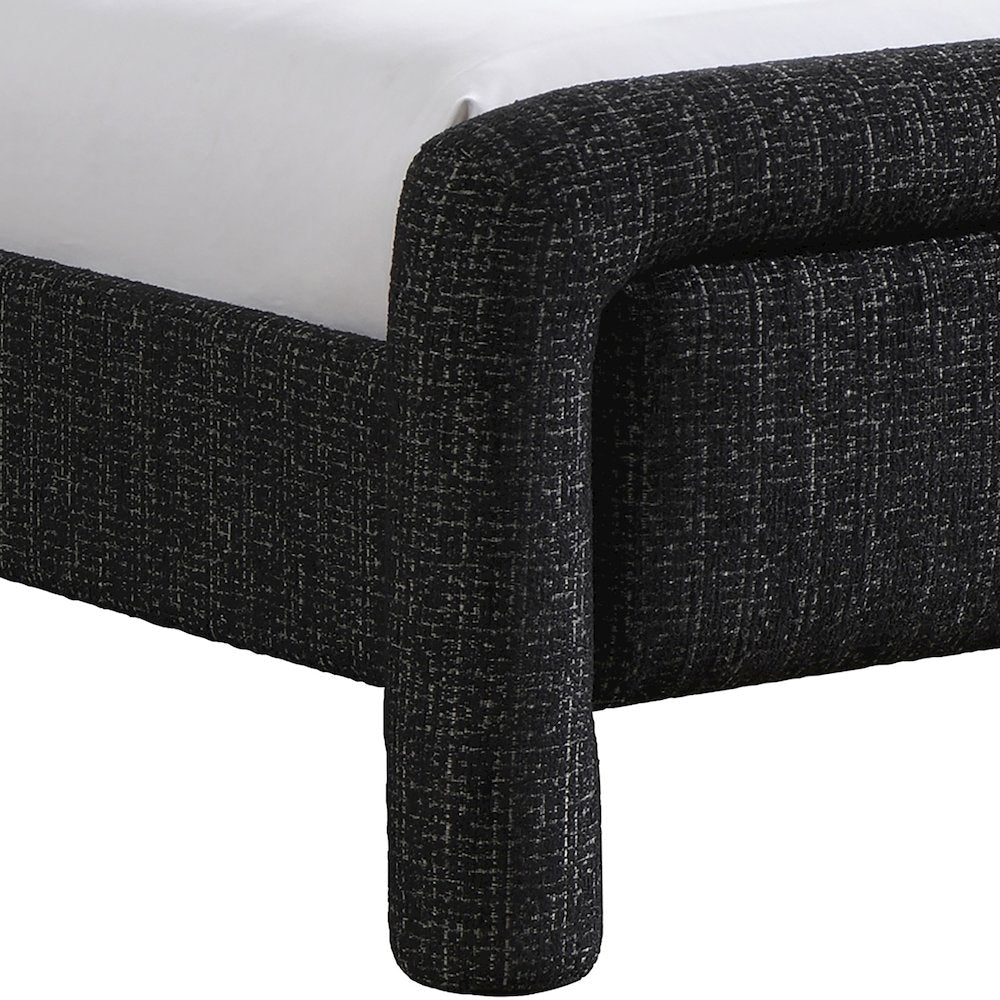 Baylor Black Fabric With Interwoven Chenille Upholstered Queen Bed