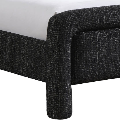 Baylor Black Fabric With Interwoven Chenille Upholstered Twin Bed