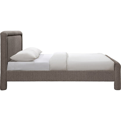 Baylor Brown Fabric With Interwoven Chenille Upholstered King Bed