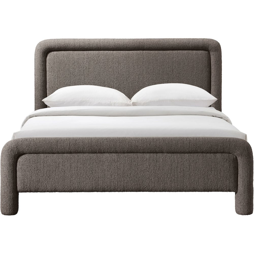 Baylor Brown Fabric With Interwoven Chenille Upholstered Queen Bed