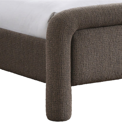 Baylor Brown Fabric With Interwoven Chenille Upholstered Queen Bed