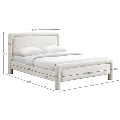 Baylor Cream Fabric With Interwoven Chenille Upholstered King Bed