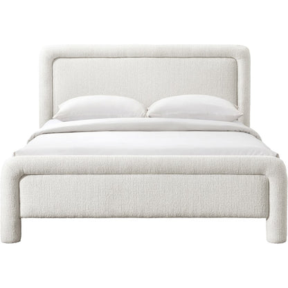 Baylor Cream Fabric With Interwoven Chenille Upholstered King Bed
