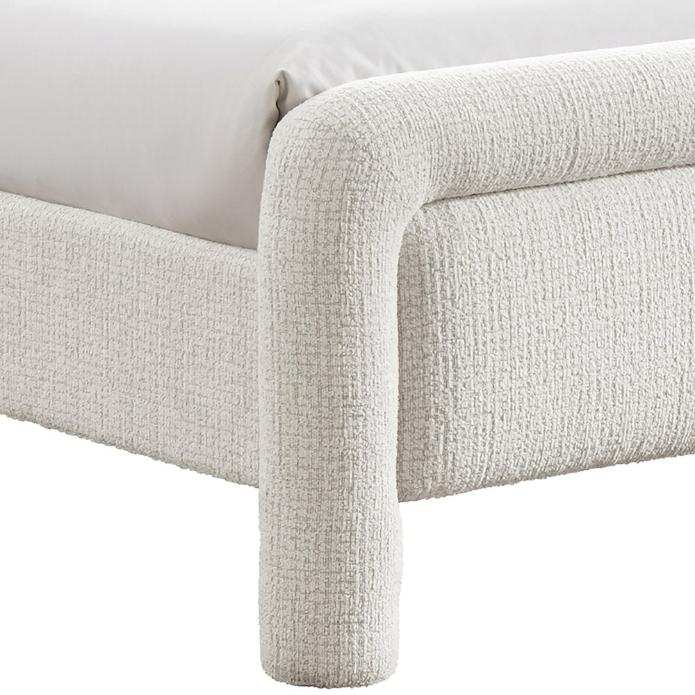Baylor Cream Fabric With Interwoven Chenille Upholstered King Bed